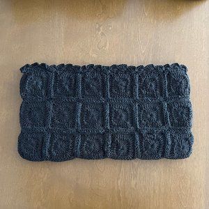 Very unique vintage woven brown clutch from the 1960s
